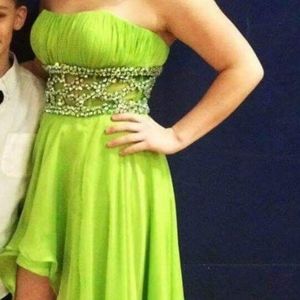 High-low Electric green dress
